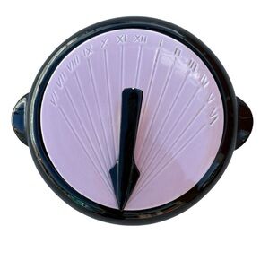 Shawnee Kenwood Pottery 1950s Sundial Pink Lid Black Casserole Dish 1 QT MCM